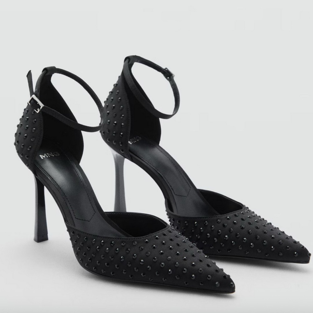 Mango Crystal Ankle-Strap Heels